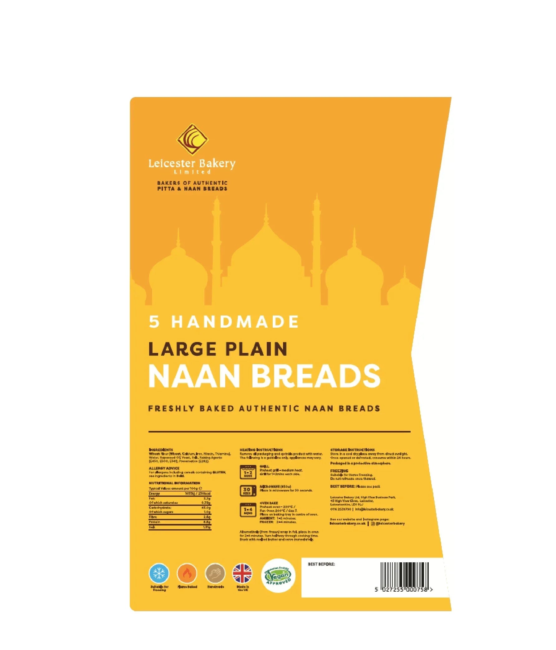 L/B LARGE H/MADE NAAN BREAD 5PK - Kashmir Watan Foodstores