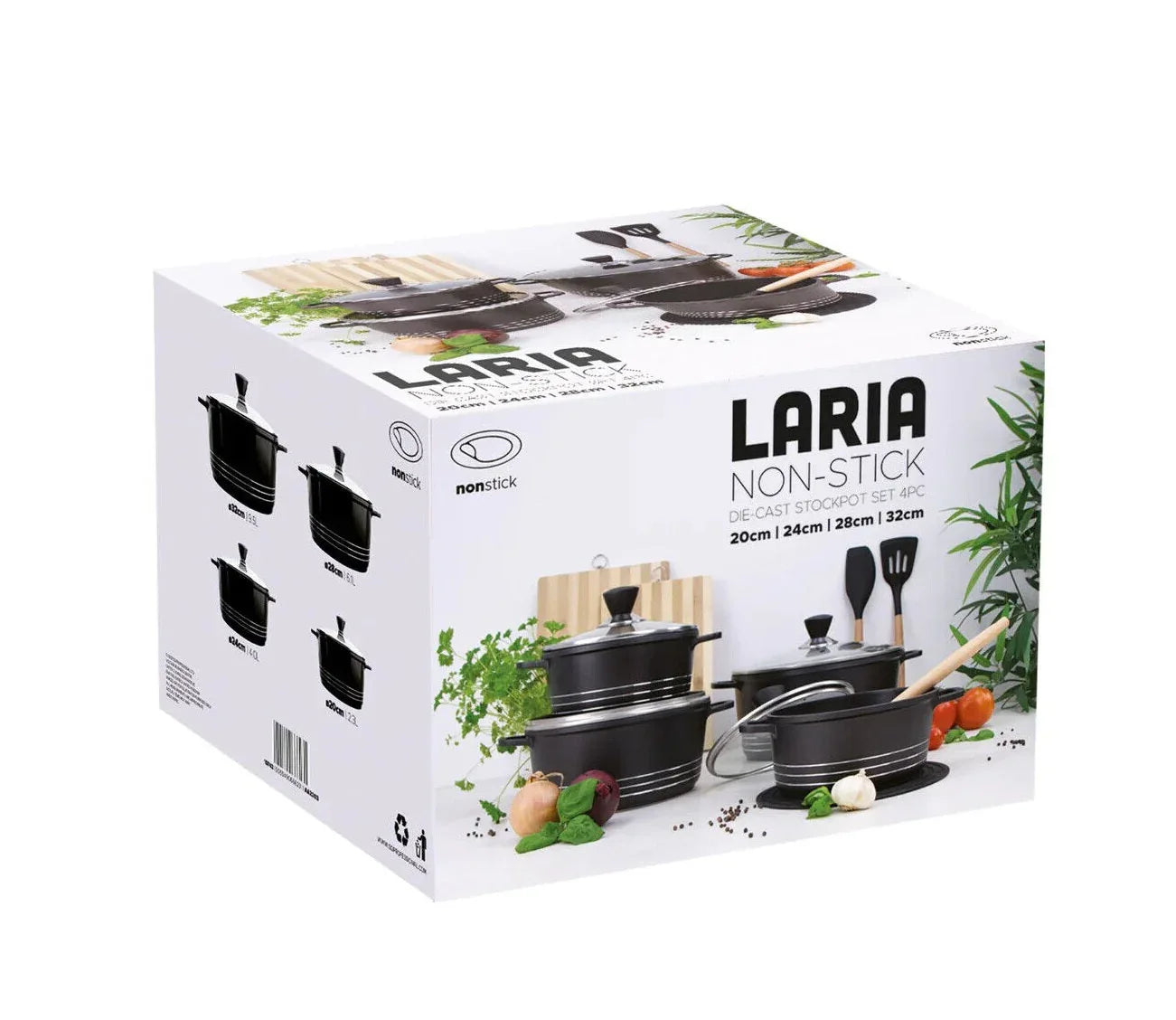 LARIA NON-STICK DIE-CAST STOCKPOT SET 4PC - Kashmir Watan Foodstores