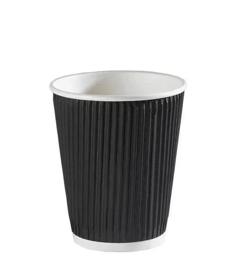 8OZ BLACK RIPPLE CUPS 25 PCS - Kashmir Watan Foodstores