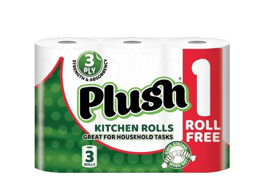 PLUSH KITCHEN ROLL 3PLYX6PK - Kashmir Watan Foodstores