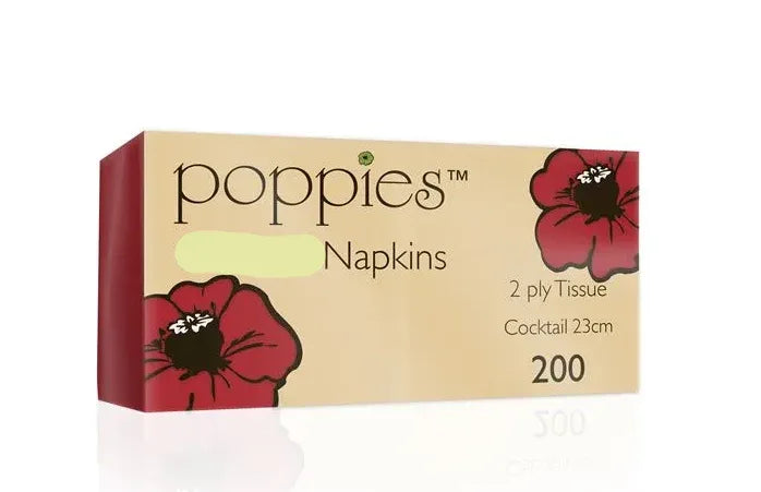 POPPIES BURGANDY NAPKINS 2PLY 100 PCS - Kashmir Watan Foodstores
