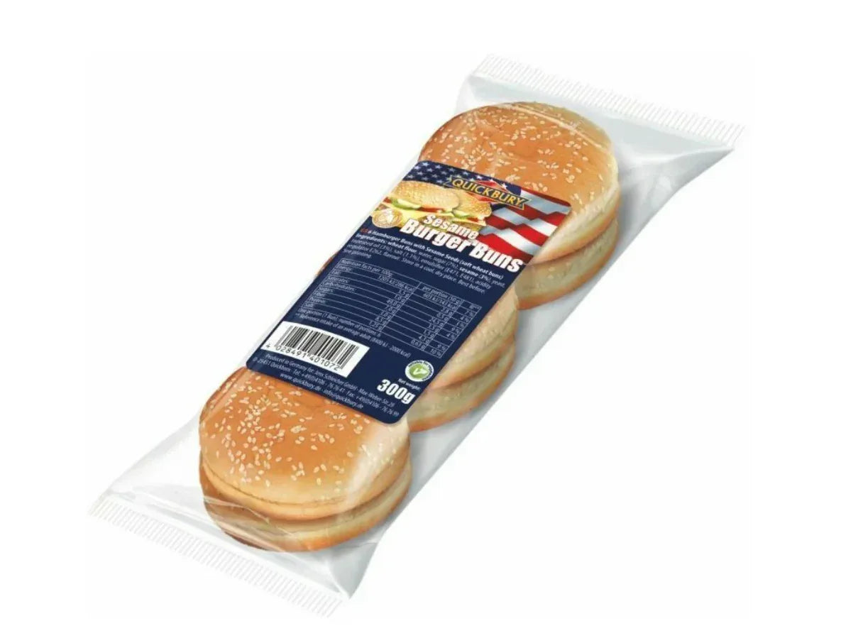 QUICKBURY SESAME BURGER BUNS 300G 6PK - Kashmir Watan Foodstores