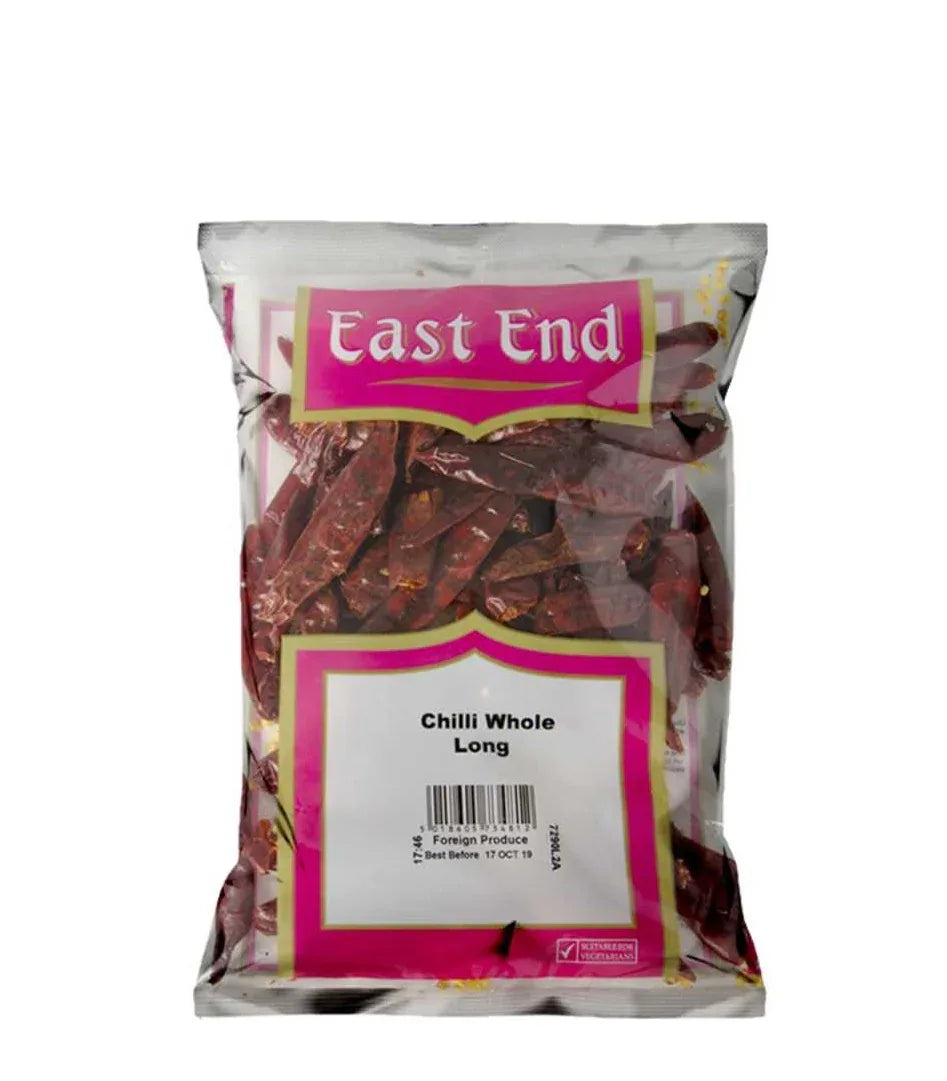 EE RED CHILLI WHOLE LONG 50G - Kashmir Watan Foodstores