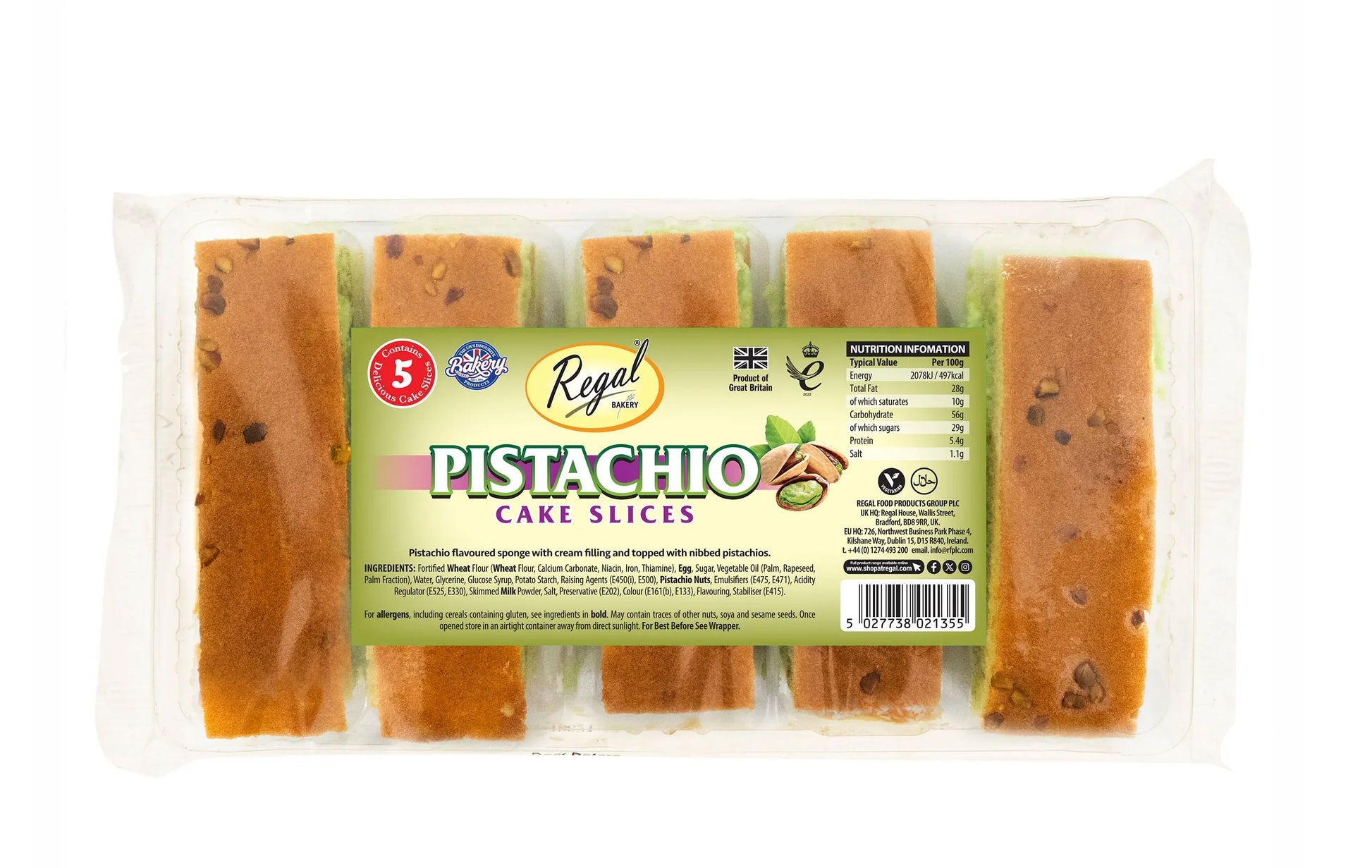 REGAL PISTACHIO CAKE SLICE 5PK - Kashmir Watan Foodstores