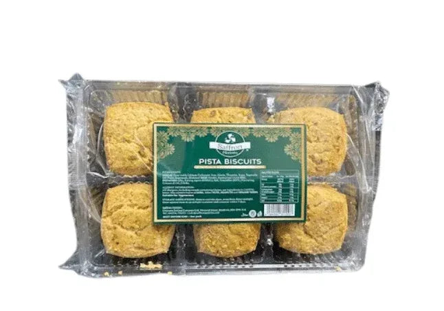 SAFFRON PISTA BISCUITS 12 pcs - Kashmir Watan Foodstores