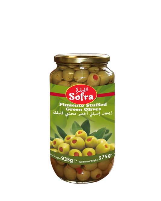 SOPFRA STUFFED GREEN OLIVE 935g - Kashmir Watan Foodstores