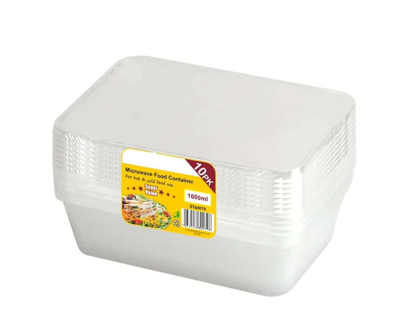 SUPER DISPOSABLE CONTAINER 10PK 1000ML - Kashmir Watan Foodstores