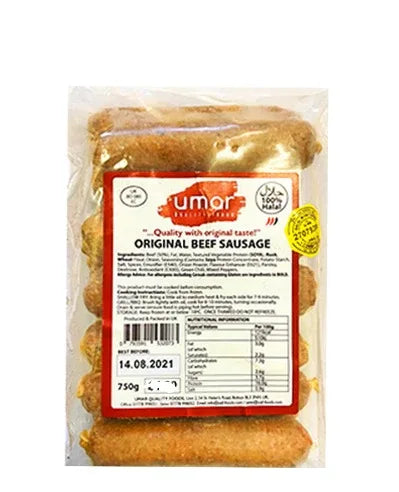 UMAR BEEF SAUSAGE 750g PM £5.99 - Kashmir Watan Foodstores