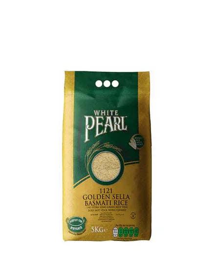 WHITE PEARL EXTRA LONG GOLDEN SELLA RICE 5KG - Kashmir Watan Foodstores