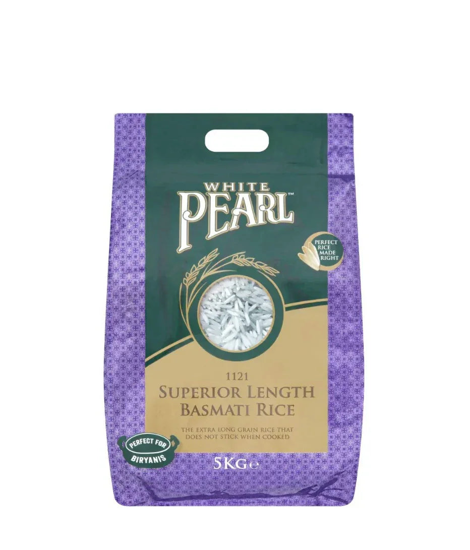 WHITE PEARL BASMATI RICE 5KG - Kashmir Watan Foodstores