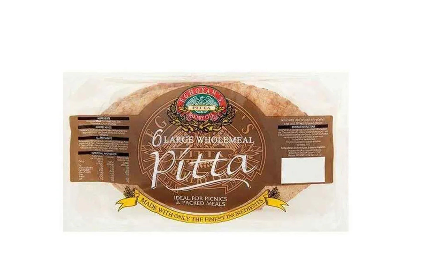 YAADGAAR 6 LARGE BROWN PITTA BREAD - Kashmir Watan Foodstores