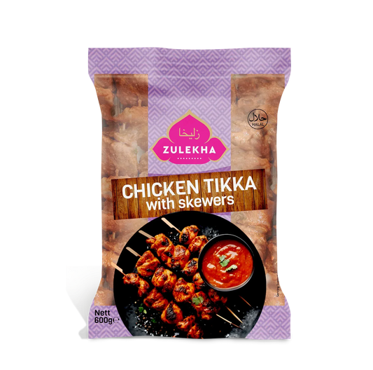 ZULEKHA CHICKEN TIKKA WITH SKEWERS 600NGT - Kashmir Watan Foodstores