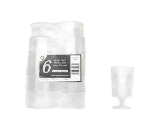 DID PLASTIC MINI WINE GLASSES 160ML-5OZ 6PK - Kashmir Watan Foodstores