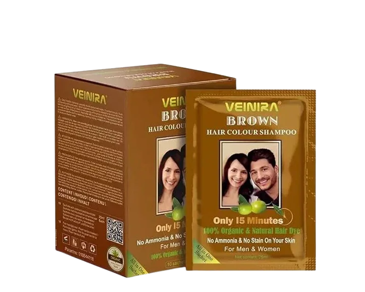 VEINIRA BROWN HAIR SHAMPOO 10 SACHETS 02096 - Kashmir Watan Foodstores