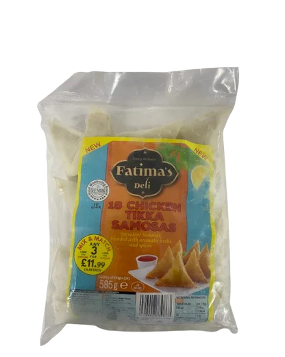 FATIMA'S CHICKEN TIKKA SAMOSA 18'S 58G - Kashmir Watan Foodstores