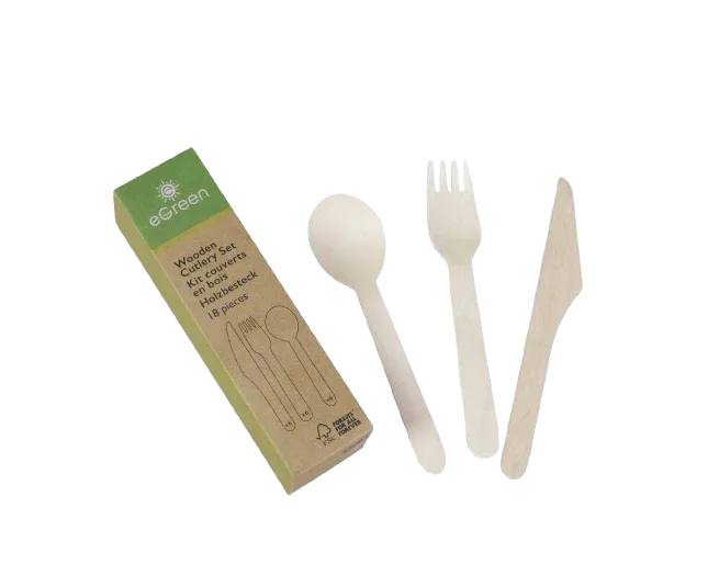 EGREEN WOODEN FORKS 18PCS - Kashmir Watan Foodstores