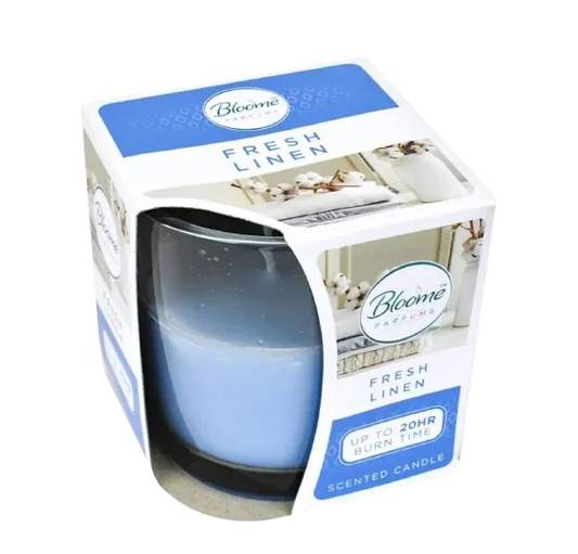 BLOOME FRESH LINENSECENTED CANDLE 95G - Kashmir Watan Foodstores