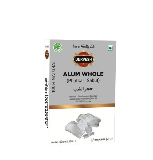 DURVESH ALUM WHOLE PHITKARI 100G - Kashmir Watan Foodstores