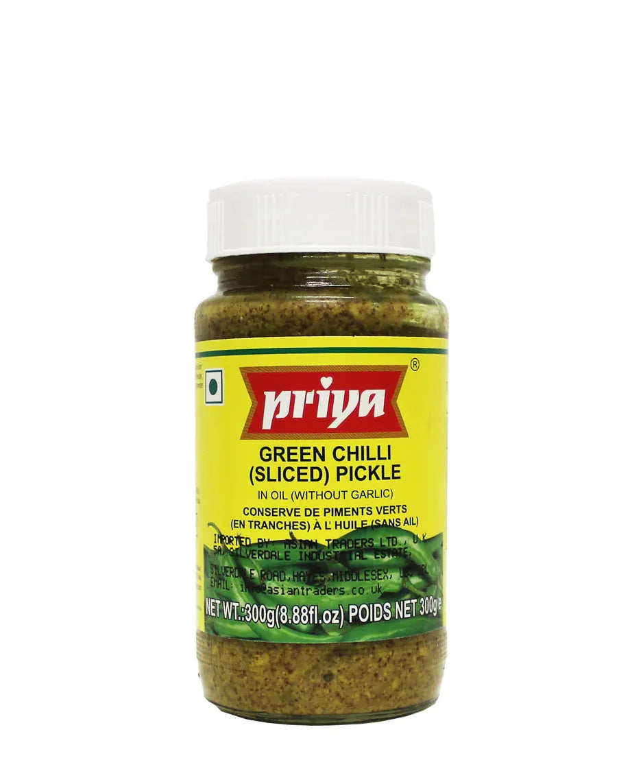 PRIYA GRN CHILLI PICKLE 300G - Kashmir Watan Foodstores