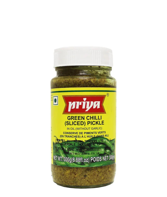 PRIYA GRN CHILLI PICKLE 300G - Kashmir Watan Foodstores